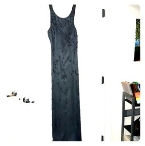 Gray Beaded Formal Dress